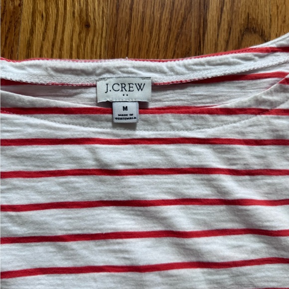 J.Crew Medium Red Stripe 3/4 sleeve tee yacht fashion - Picture 2 of 4
